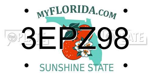 3EPZ98 Florida License Plate