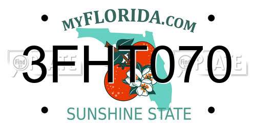 3FHT070 Florida License Plate
