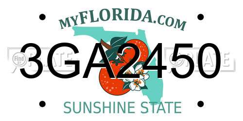 3GA2450 Florida License Plate
