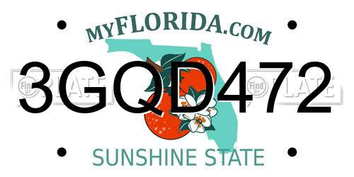 3GQD472 Florida License Plate