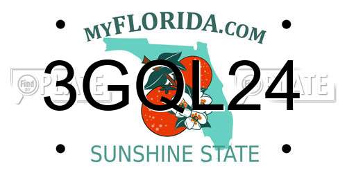 3GQL24 Florida License Plate