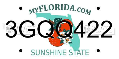 3GQQ422 Florida License Plate