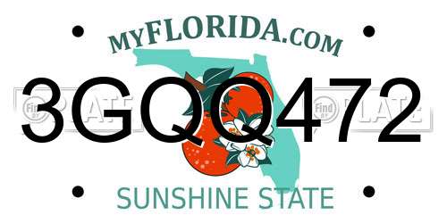 3GQQ472 Florida License Plate