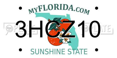 3HCZ10 Florida License Plate