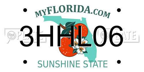 3HHL06 Florida License Plate