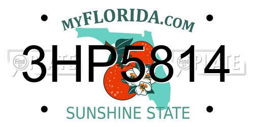 3HP5814 Florida License Plate