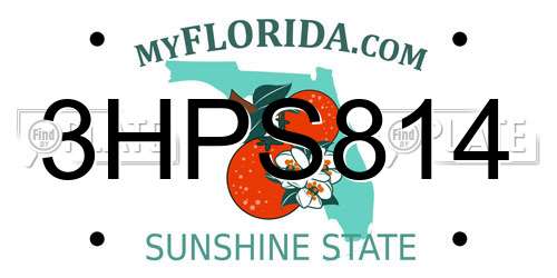 3HPS814 Florida License Plate