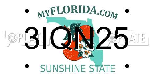 3IQN25 Florida License Plate