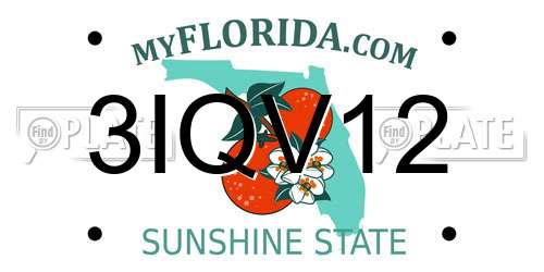 3IQV12 Florida License Plate