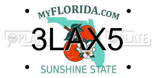 3LAX5 Florida License Plate