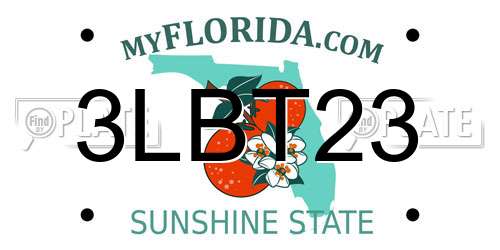 3LBT23 Florida License Plate