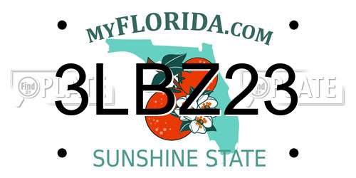 3LBZ23 Florida License Plate