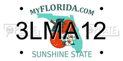 3LMA12 Florida License Plate