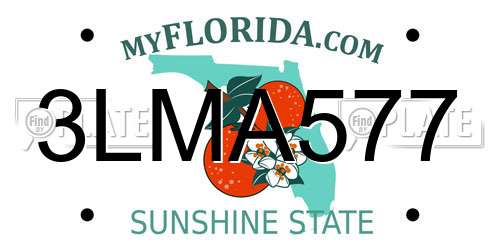 3LMA577 Florida License Plate