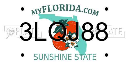 3LQJ88 Florida License Plate
