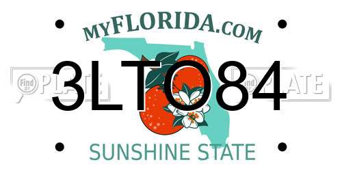 3LTO84 Florida License Plate
