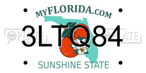 3LTQ84 Florida License Plate