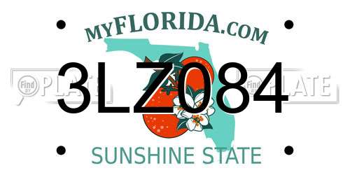 3LZ084 Florida License Plate