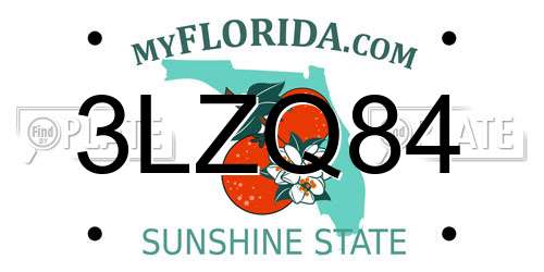 3LZQ84 Florida License Plate