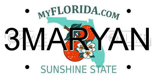 3MARYAN Florida License Plate