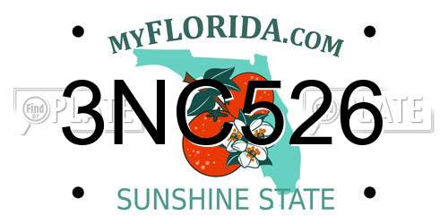 3NC526 Florida License Plate