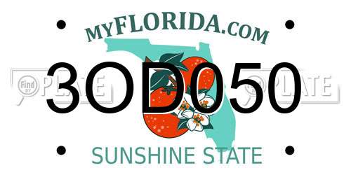 3OD050 Florida License Plate