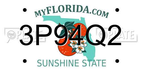 3P94Q2 Florida License Plate