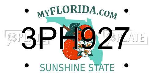 3PH927 Florida License Plate
