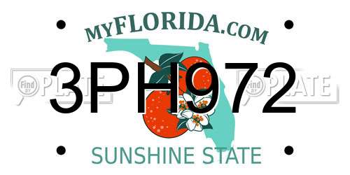 3PH972 Florida License Plate