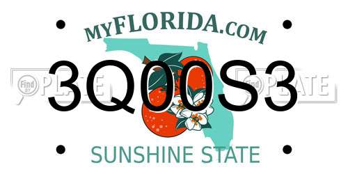 3Q00S3 Florida License Plate