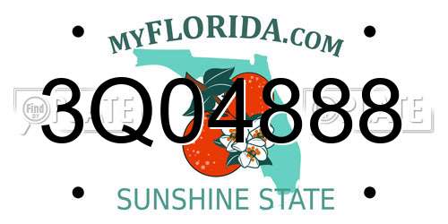 3Q04888 Florida License Plate