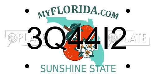 3Q44I2 Florida License Plate