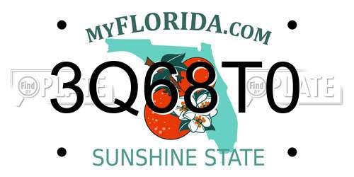 3Q68T0 Florida License Plate