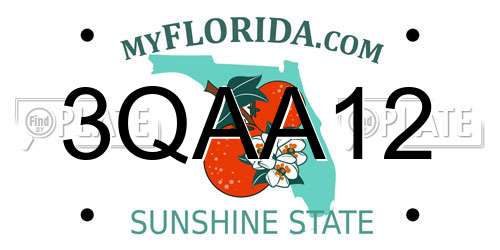 3QAA12 Florida License Plate