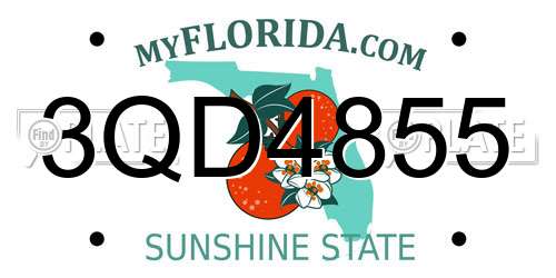 3QD4855 Florida License Plate
