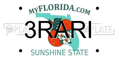3RARI Florida License Plate