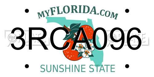 3RCA096 Florida License Plate