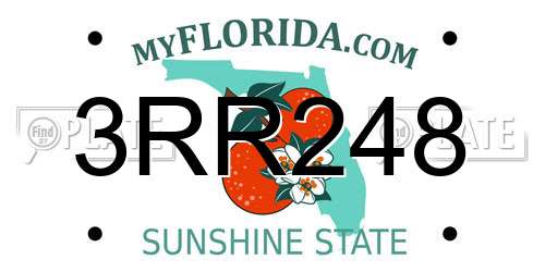 3RR248 Florida License Plate