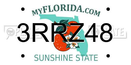 3RRZ48 Florida License Plate