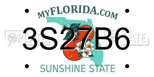 3S27B6 Florida License Plate