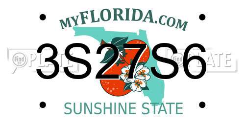 3S27S6 Florida License Plate