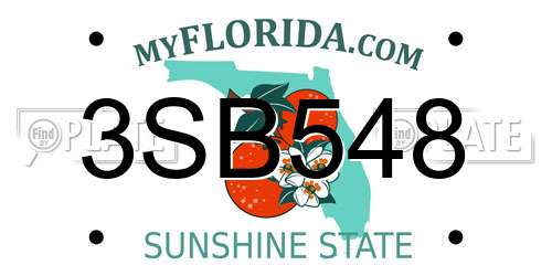 3SB548 Florida License Plate