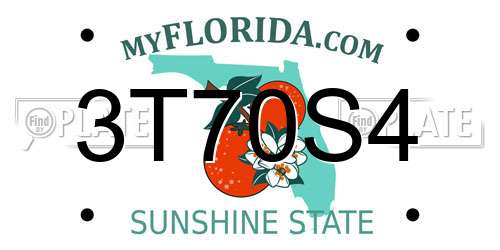 3T70S4 Florida License Plate