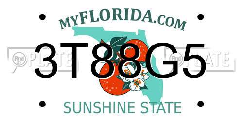 3T88G5 Florida License Plate