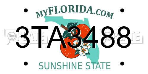 3TA3488 Florida License Plate
