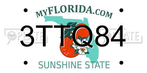 3TTQ84 Florida License Plate