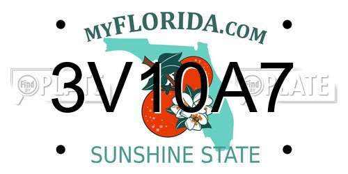 3V10A7 Florida License Plate