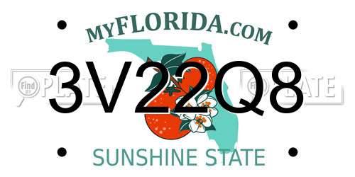 3V22Q8 Florida License Plate