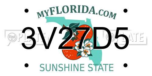 3V27D5 Florida License Plate