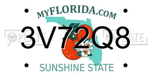 3V72Q8 Florida License Plate